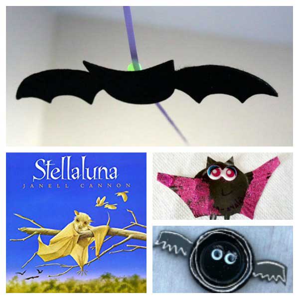 Week activity plan for bat or nocturnal animals with the featured book Stellaluna by Janell Cannon, aimed at Toddlers and Preschoolers