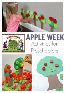 Apple Week Activity Plan for Preschoolers. Featuring the book 10 Red Apples by Pat Hutchins this simple plan of hands-on activities is ideal for preschoolers to read, learn, play and create with.