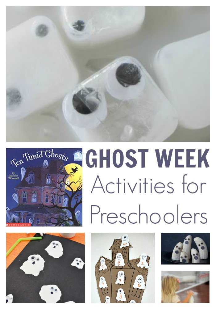 Fun ghost themed activities for a Halloween week of learning, playing and creating from The Virtual Book Club for Kids