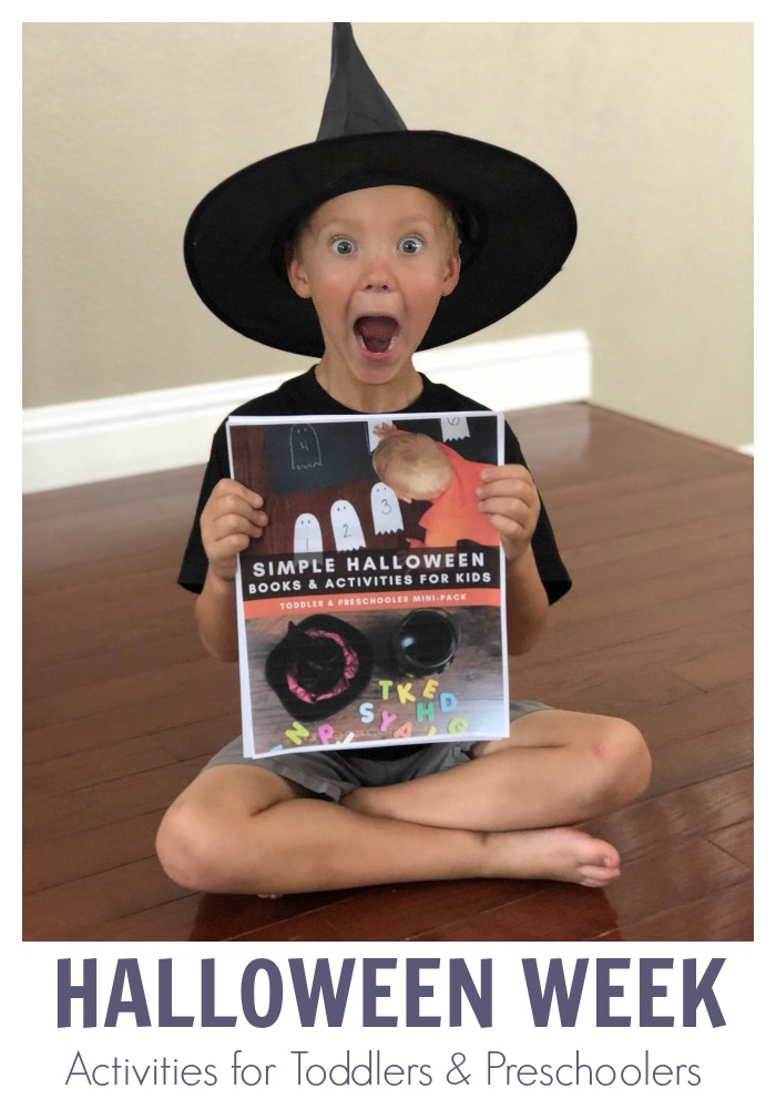 A week of planned fun and simple activities for toddlers and preschoolers to celebrate Halloween. Read, play, learn and create with these fun activities that you can do together.