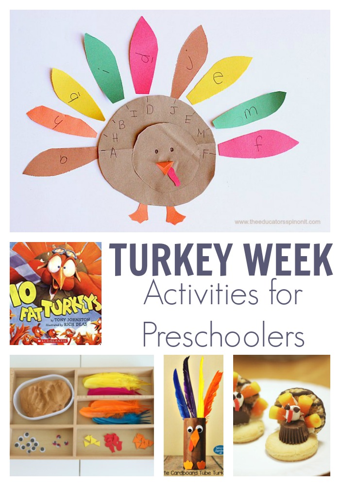 Turkey Week Activities for Preschoolers featuring 10 fat turkeys