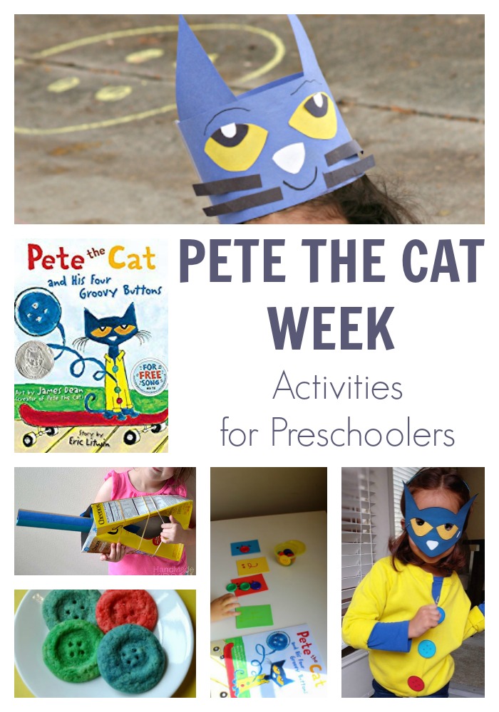 A fun week planned of activities for preschoolers on the theme of Pete the Cat.  Simple hands-on activities to have fun, play, create and learn with this groovy pet.