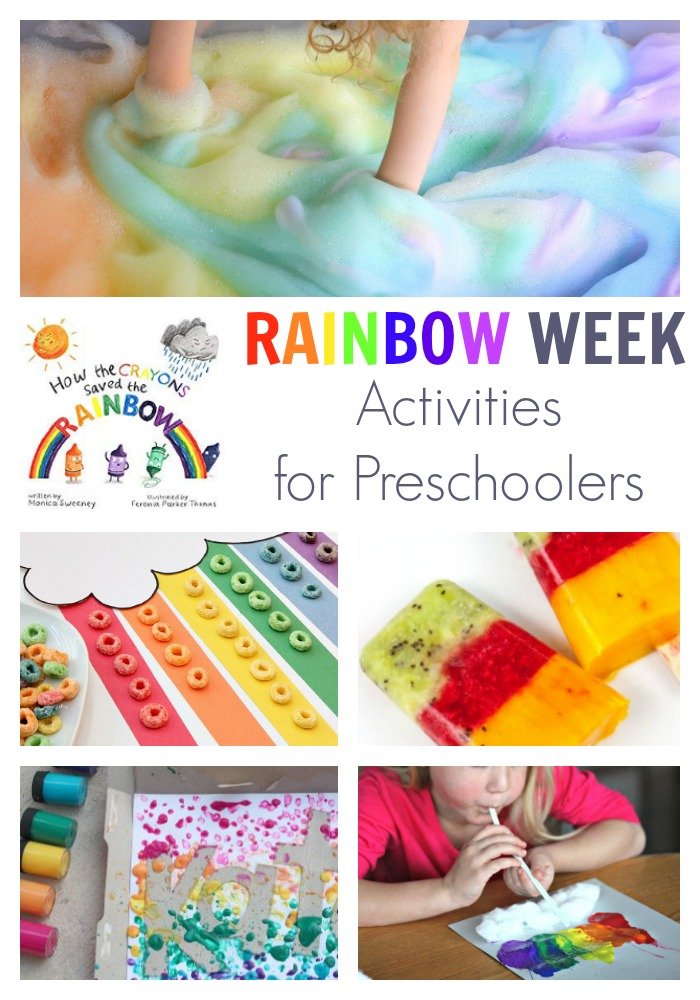 A fun week plan of activities for preschoolers on the theme of Rainbows ideal for spring or St Patrick's Day. Featuring How the Crayons Saved the Rainbow and 5 easy, simple activities to play, learn and create whilst having fun.