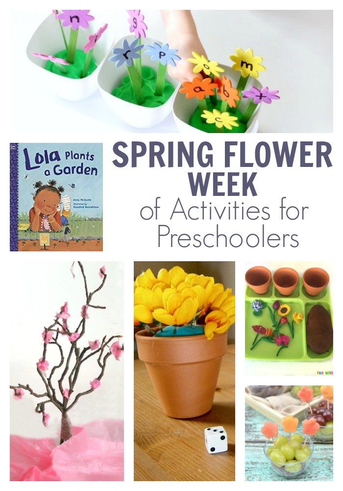 spring flower week of activities for preschoolers featuring lola plants a garden