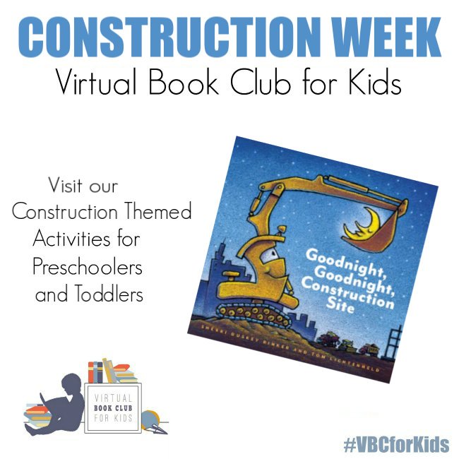 Goodnight Goodnight Construction site Book Cover featuring Book Activities for Kids