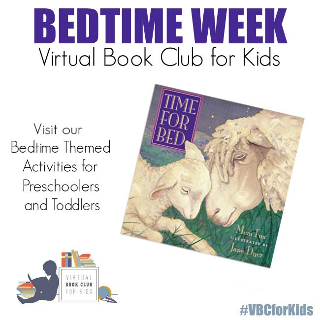 Time for Bed Book Cover featuring Book Activities for Kids