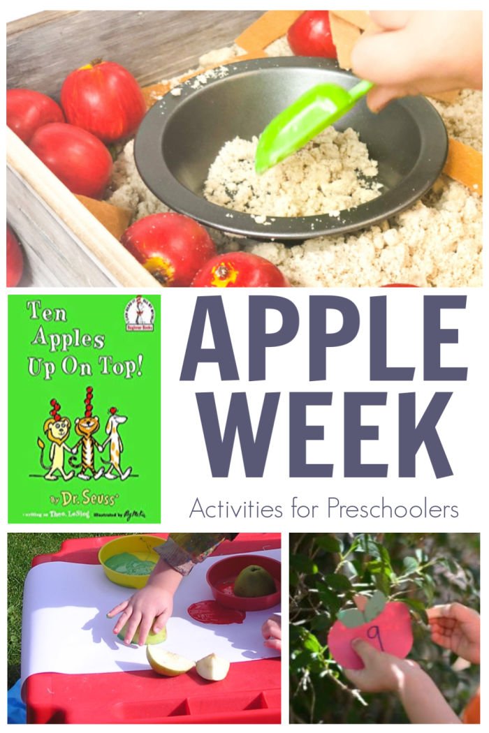apple week activities for preschoolers featuring 10 apples up on top