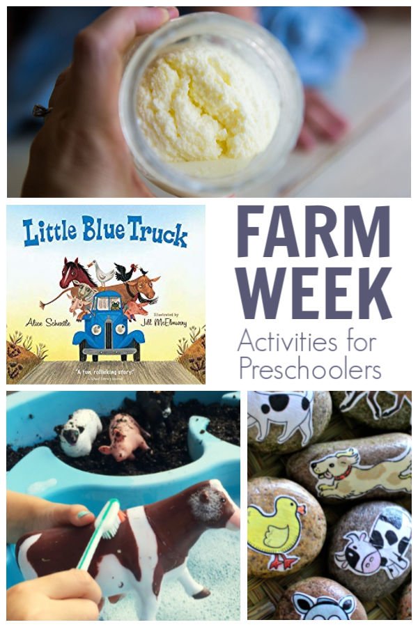 farm week activities for preschooler featuring Little blue truck from the Virtual Book Club for Kids