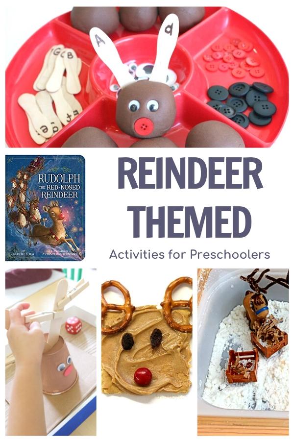 Reindeer Themed Activity Collage for preschool fun