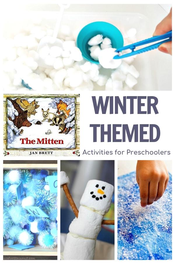 winter themed activity plan for a week of simple easy activities to do with your preschooler