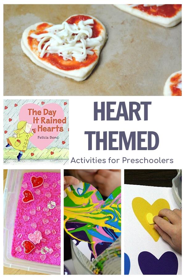 Heart Themed Week Plan for Preschool featuring The Day it Rained Hearts