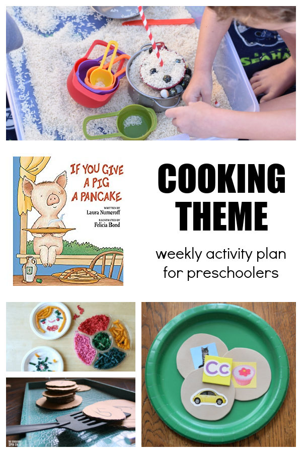 Cooking themed activities for preschool inspired by the book If You Give a Pig a Pancake 