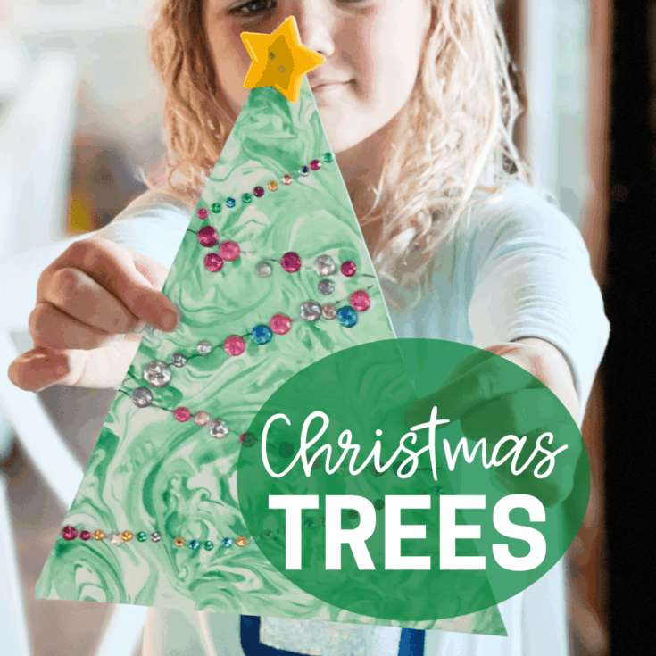 Image for Shaving Cream Marbled Trees for Christmas