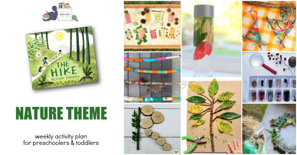 Nature Themed Weekly Planner for Preschoolers from the Virtual Book Club for Kids 