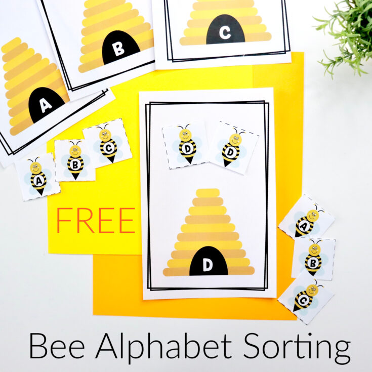 Image for Bee Alphabet Sorting for Preschoolers (printable)