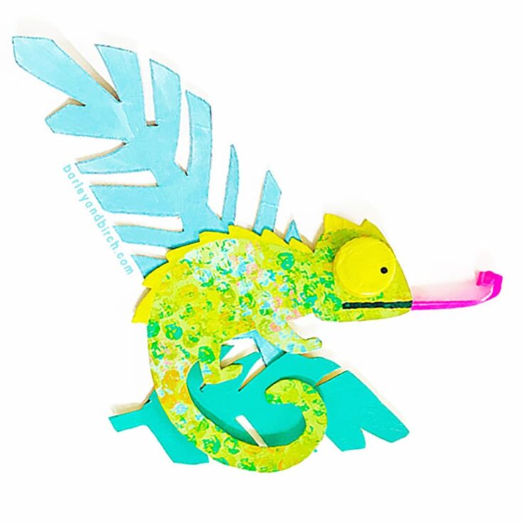 Image for Make A Bubble Wrap Printed Chameleon Craft With Kids