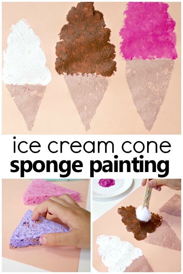 Image for Sponge Painted Ice Cream Cone Summer Art Project